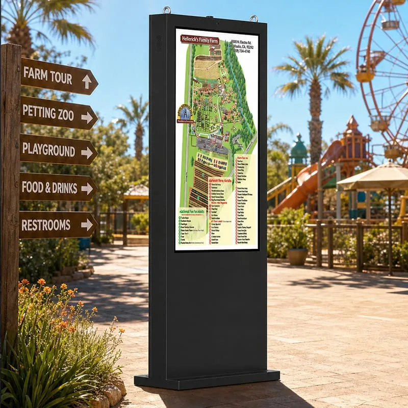 YC-5520FL Outside Floor Standing Digital Signage Kiosk
