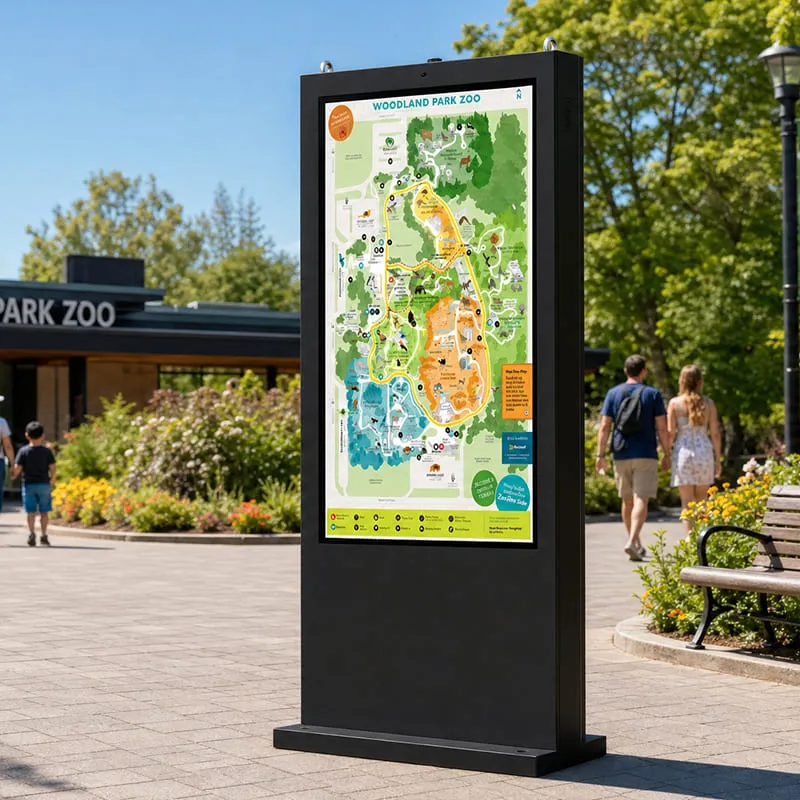 YC-5520FL Outside Floor Standing Digital Signage Kiosk