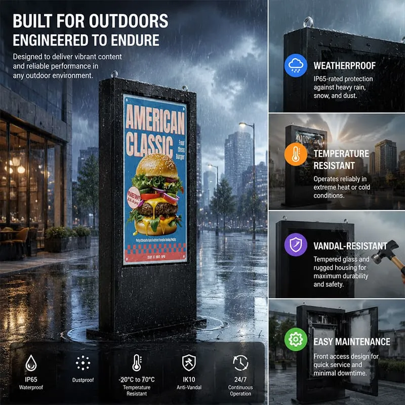 YC-5520FL Outside Floor Standing Digital Signage Kiosk
